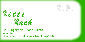 kitti mach business card